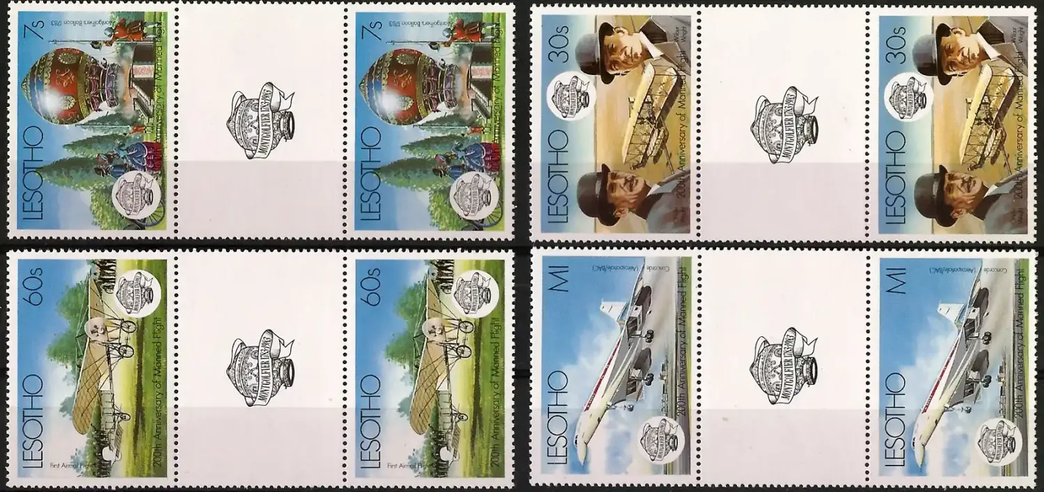 Lesotho 1983 Manned Flight Bicentenary (Gutter Pairs)-MNH(**)