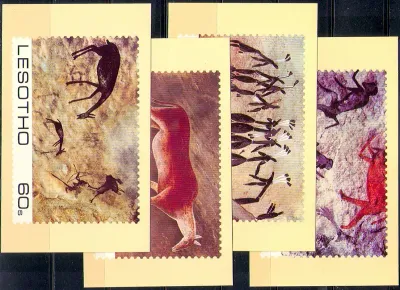 Lesotho 1983 Rock Paintings. Set of 4 Postcards. MNH Lesotho 1983 Rock Paintings. Set of 4 Postcards. MNH