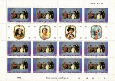 Lesotho 1985 Life &amp; Times of Queen Mother, Sheet with Tabs-MNH(**)