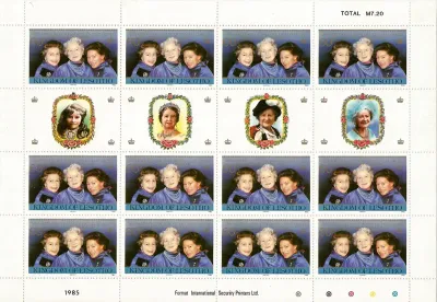 Lesotho 1985 Life &amp; Times of Queen Mother, Sheet with Tabs-MNH(**)