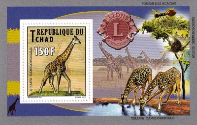 Chad 2012 Fauna, Giraffe - Animals Lions International Club-MNH(**)