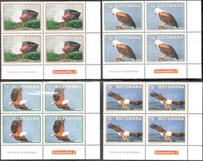 Botswana 2021 Fish Eagle Corner Block Set. MNH