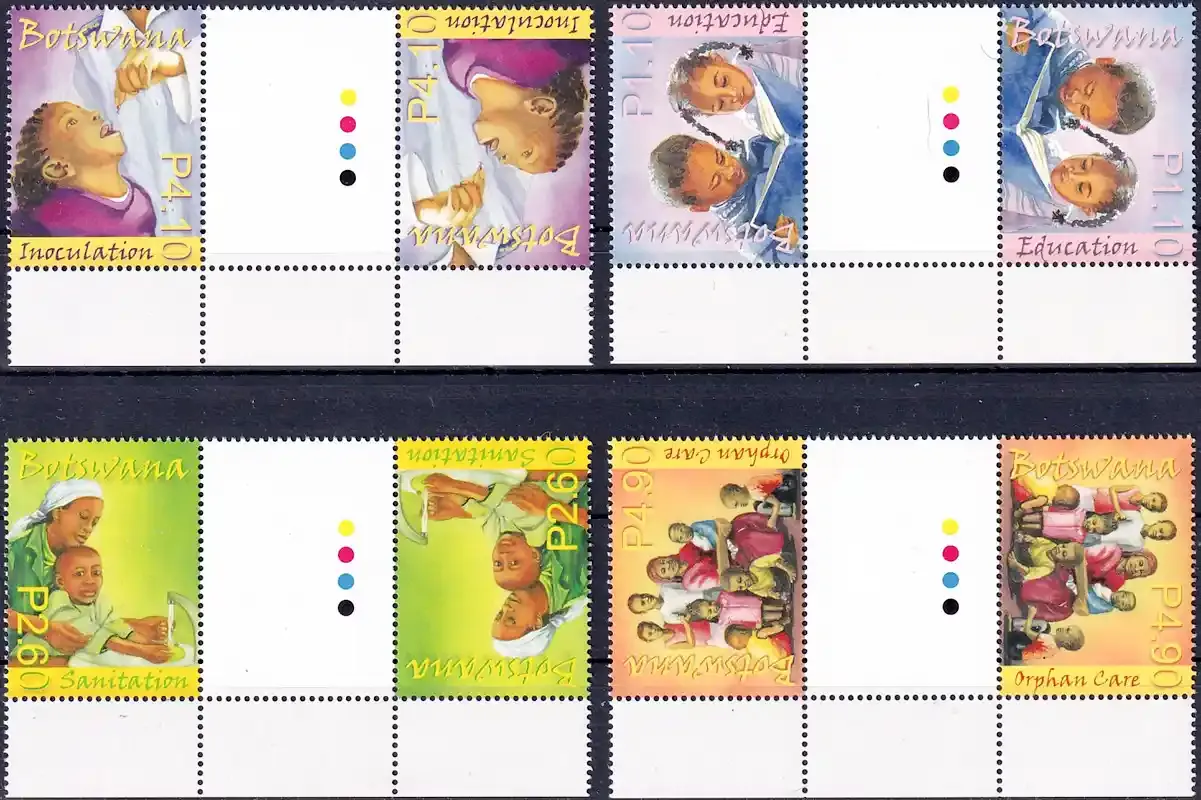 Botswana 2009 Children of Botswana - Welfare (Gutter Pairs). MNH