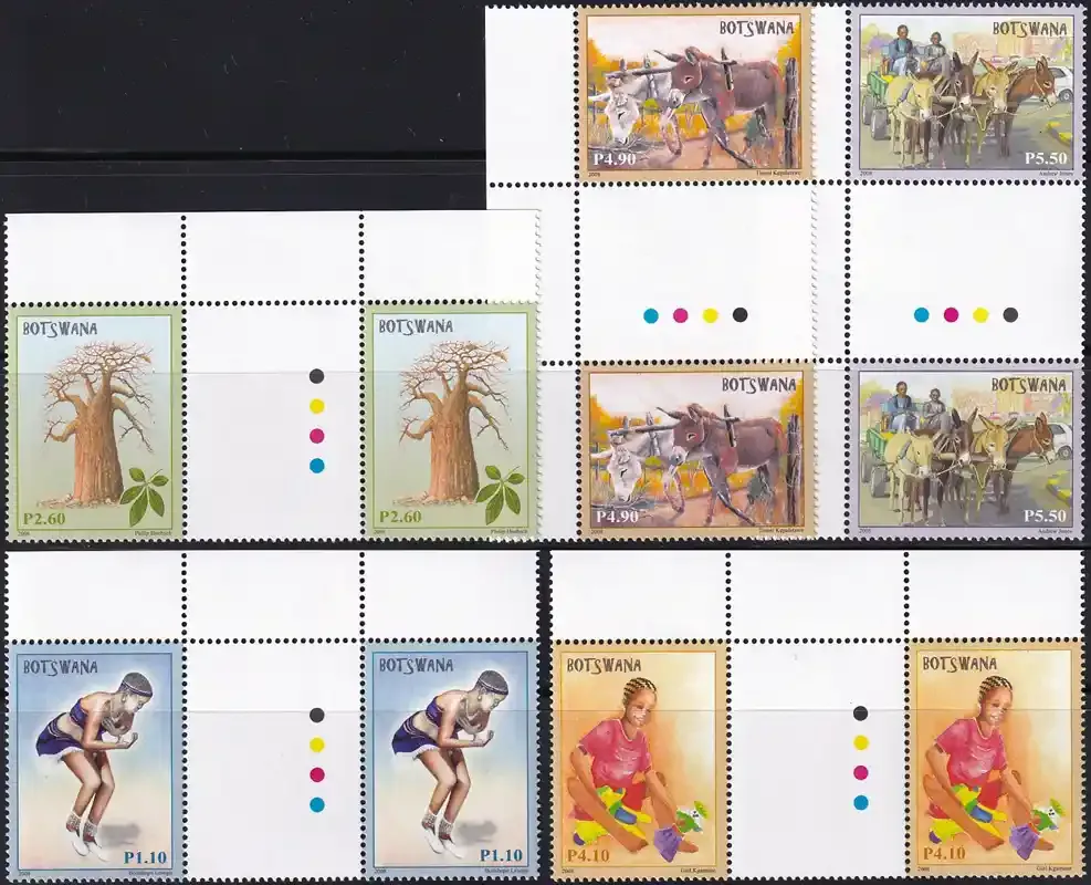 Botswana 2008 Artists in Botswana. (Gutter Pairs). MNH