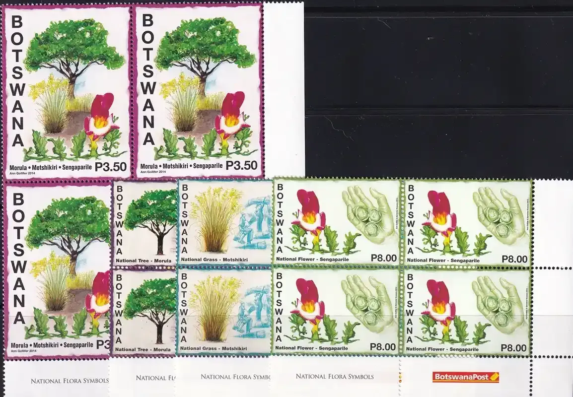 Botswana 2014 National Flora. (Gutter Pair). MNH