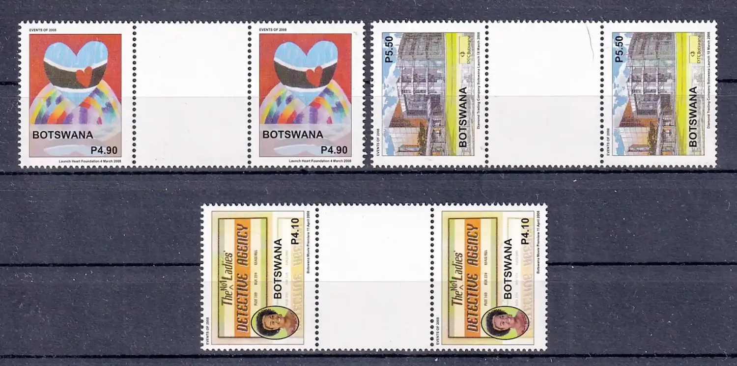 Botswana 2008 Events (Gutter Pairs). MNH