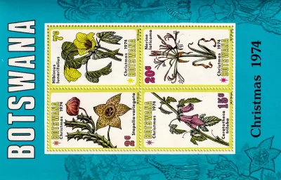 Botswana 1974 Christmas/Flowers (ss/4v)-MNH(**) Botswana 1974 Christmas/Flowers (ss/4v)-MNH(**)