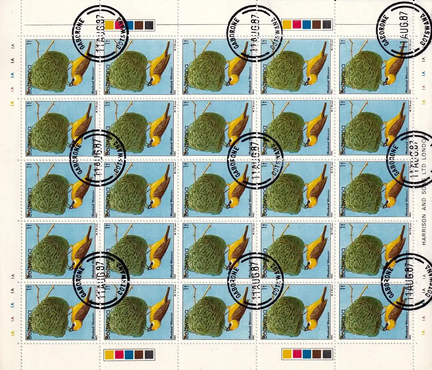 Botswana 1982 Birds, 1t Weaver (Sheet)-CTO