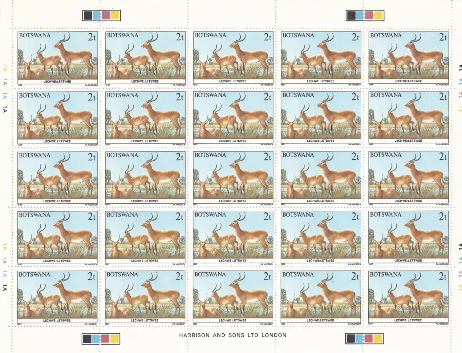 Botswana 1987 2t southern lechwe Sheet-MNH