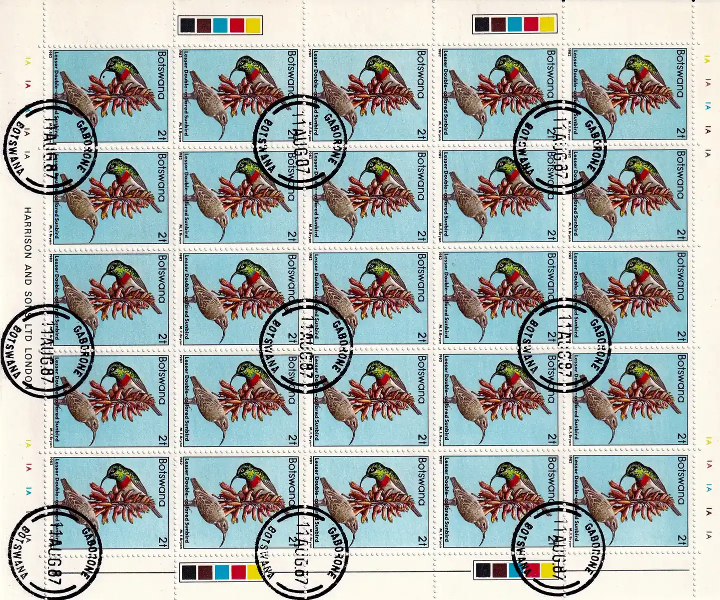 Botswana 1982 Birds, 2t Sunbird (Sheet)-CTO