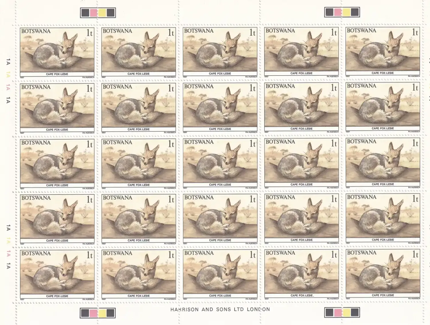 Botswana 1987 1t Cape Fox Sheet-MNH(**)