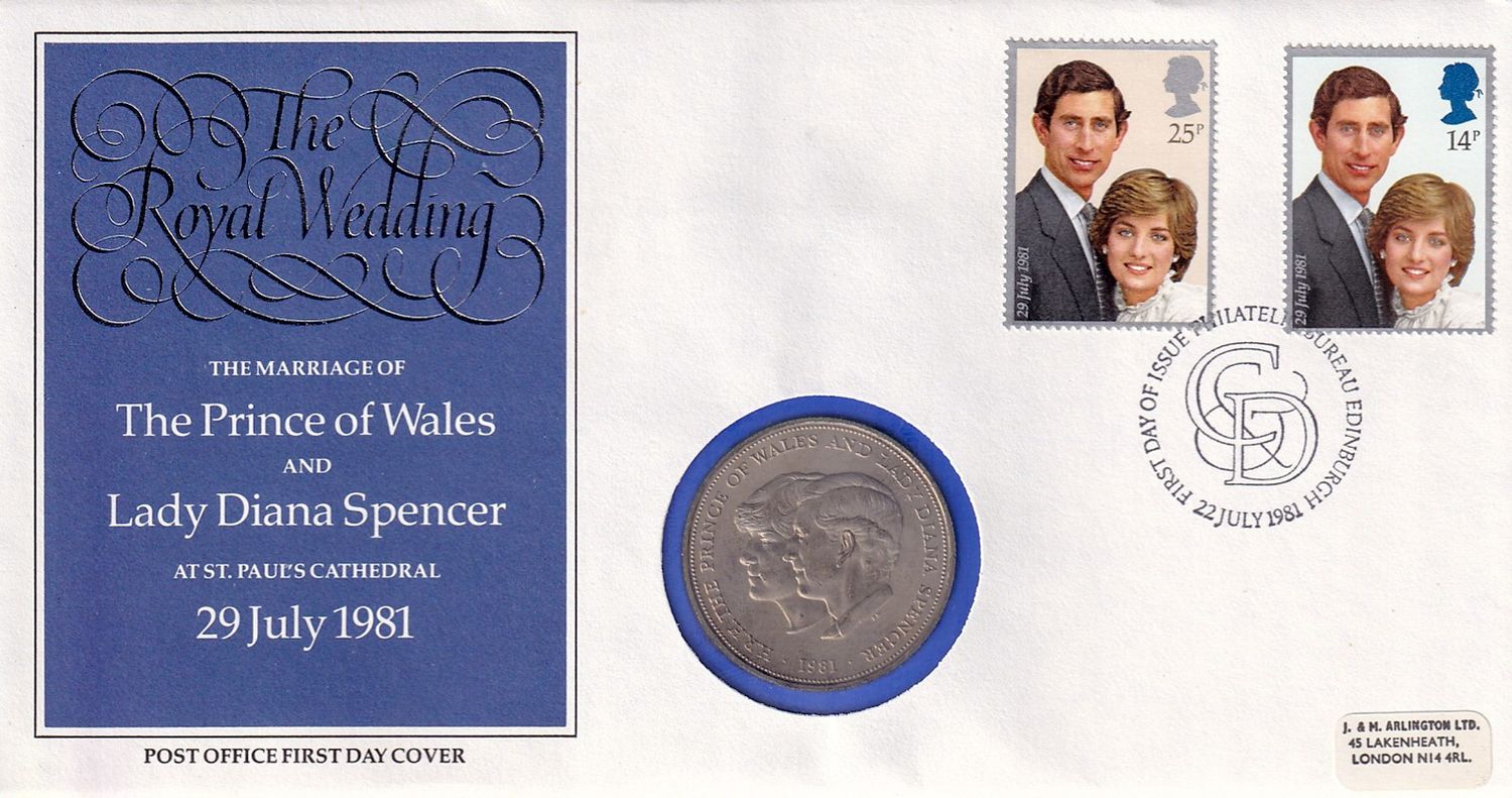 UK FDC 1981 Royal Mint Coin Cover. Prince Charles &amp; Diana Royal Wedding.