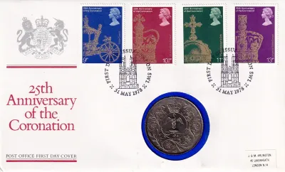 UK FDC 1978 Royal Mint Coin Cover. Coronation. UK FDC 1978 Royal Mint Coin Cover. Coronation.