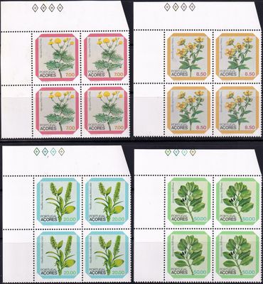 Portugal Azores 1981 Definitive Issues - Flowers. Blocks. MNH** Portugal Azores 1981 Definitive Issues - Flowers. Blocks. MNH**