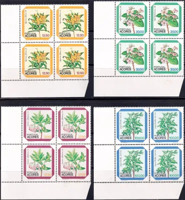 Portugal Azores 1983 Definitive Issues - Flowers. Blocks. MNH** Portugal Azores 1983 Definitive Issues - Flowers. Blocks. MNH**