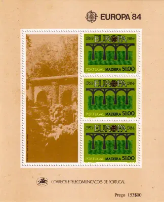 Portugal Madeira 1984 EUROPA Stamps - Bridges (SS/3v). MNH** Portugal Madeira 1984 EUROPA Stamps - Bridges (SS/3v). MNH**
