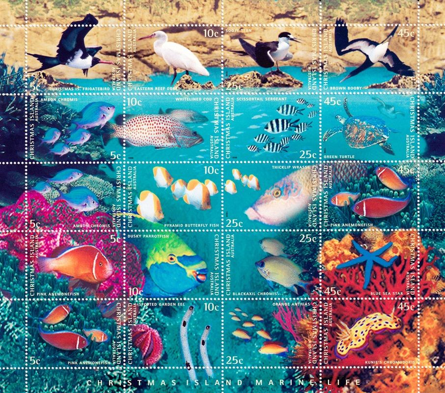 Australia (Christmas Island) 1998 Marine life Sheet. MNH(**)