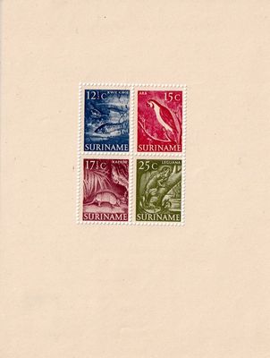 Suriname 1953 Local Motives, Birds, Fish, Iguana M/Sheet. MNH(**)