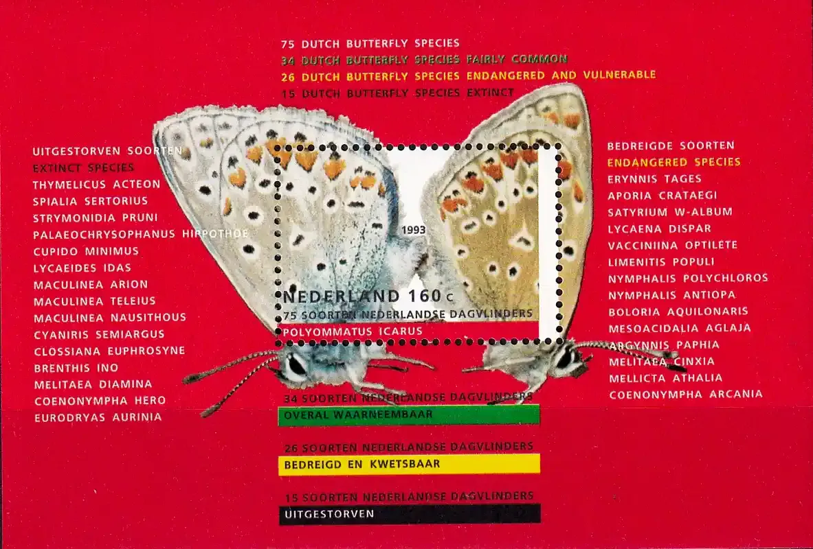 Netherlands 1993 Butterflies M/Sheet. MNH
