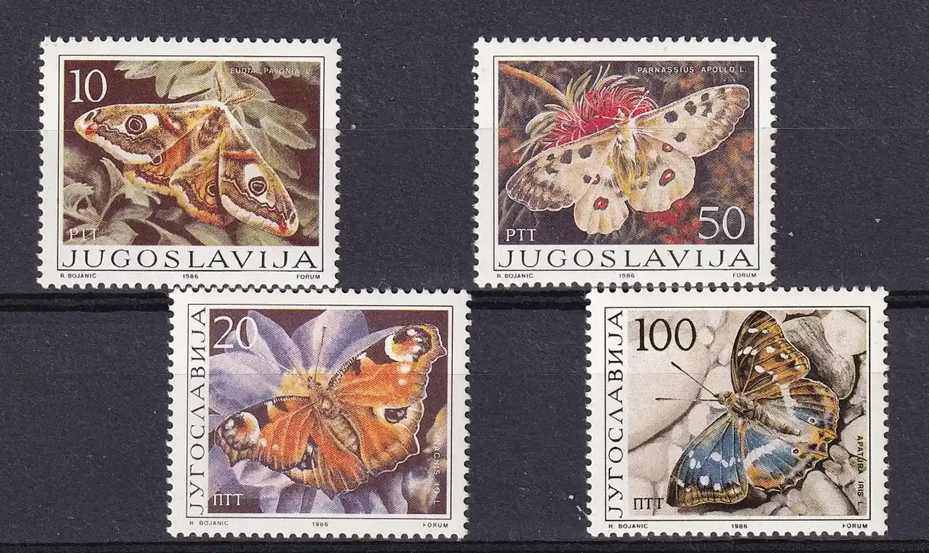 Yugoslavia 1986 Butterflies. MNH