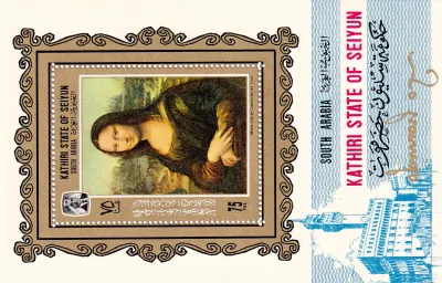 Kathiri State of Seiyun 1967 Painting Mona Lisa. (SS). MNH(**)
