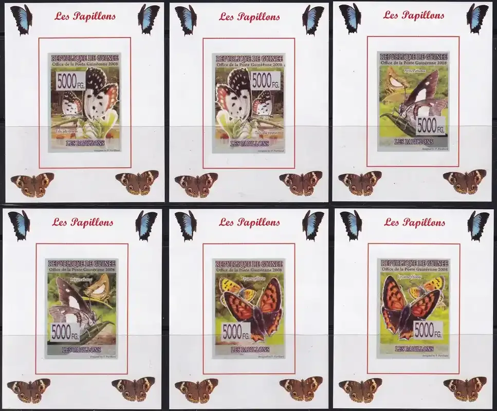 Guinea-Bissau 2008 Butterflies. Proof Set. MNH(**) Guinea-Bissau 2008 Butterflies. Proof Set. MNH(**)