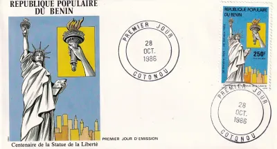 Benin 1986 The 100th Anniversary of Statue of Liberty. FDC Benin 1986 The 100th Anniversary of Statue of Liberty. FDC