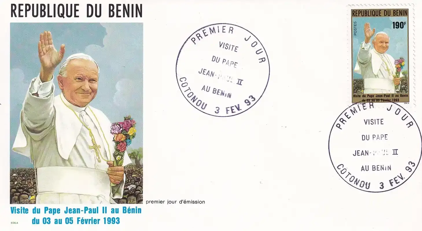Benin 1993 Papal Visit. Pope John Paul II. FDC Benin 1993 Papal Visit. Pope John Paul II. FDC