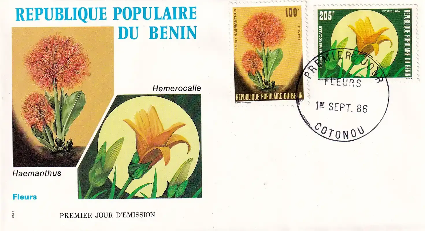 Benin 1986 Flowers. FDC