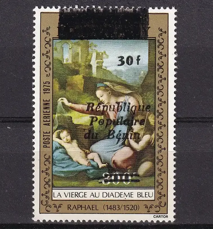 Benin 1992 Dahomey 1975 Christmas stamp. Overprinted "Republic of Benin". MNH(**)
