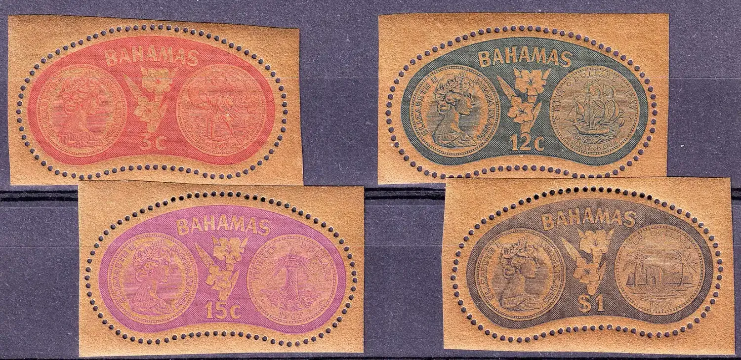 Bahamas 1968 Gold Coins commemorating the First General Election under the New Constitution. MLH (*)