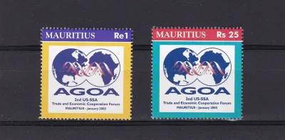 Mauritius 2003 The 2nd United States/Sub-Saharan Africa Trade and Economic Co-operation Forum. MNH(**) Mauritius 2003 The 2nd United States/Sub-Saharan Africa Trade and Economic Co-operation Forum. MNH(**)