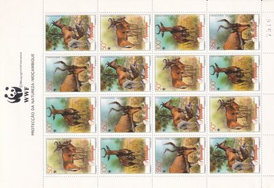 Mozambique 1991 Lichtenstein's Hartebeest WWF, Mammals. MNH(**)