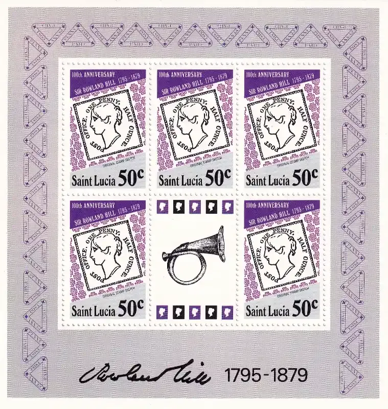St. Lucia 1979 The 100th Anniv of the Death of Sir Rowland Hill #2 (SS/5v)-MNH (**)