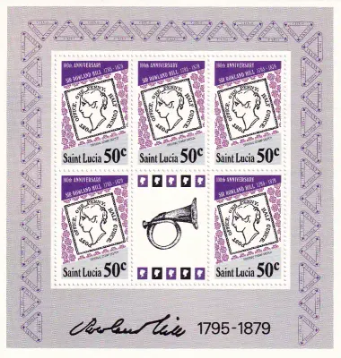 St. Lucia 1979 The 100th Anniv of the Death of Sir Rowland Hill #2 (SS/5v)-MNH (**) St. Lucia 1979 The 100th Anniv of the Death of Sir Rowland Hill #2 (SS/5v)-MNH (**)