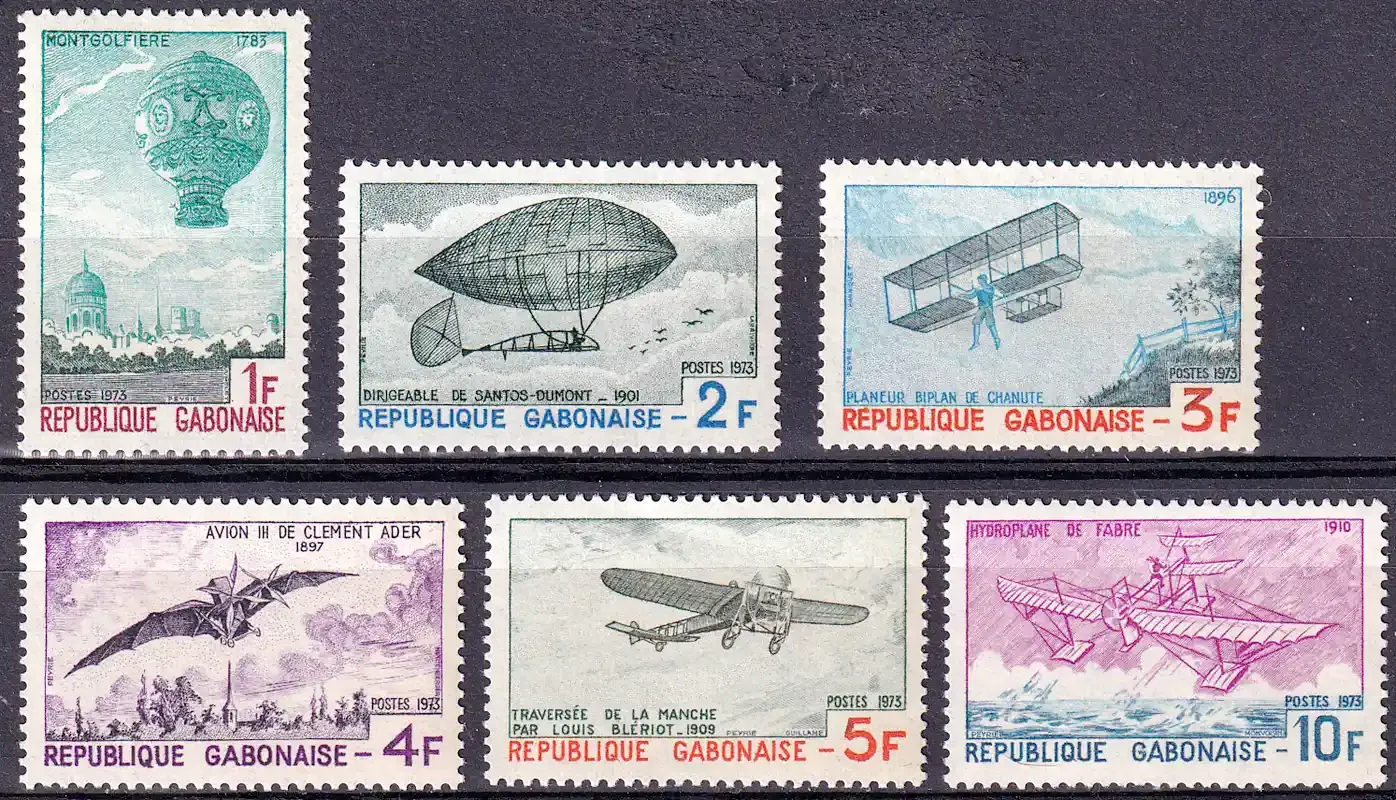 Gabon 1973 History of Flight-MNH (**)