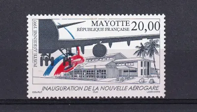 France (Mayotte) 1997 Airmail - Inauguration of the New Airport-MNH (**) France (Mayotte) 1997 Airmail - Inauguration of the New Airport-MNH (**)