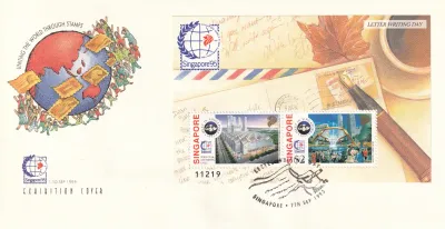 Singapore 1995 International Stamp Exhibition "SINGAPORE '95" - Letter Writing Day. FDC Singapore 1995 International Stamp Exhibition "SINGAPORE '95" - Letter Writing Day. FDC