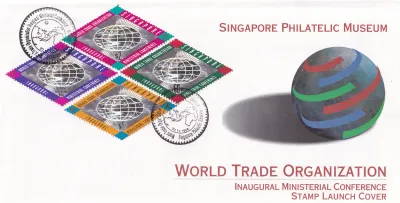 Singapore 1996 The 1st Ministerial Conference of World Trade Organization, Singapore. FDC Singapore 1996 The 1st Ministerial Conference of World Trade Organization, Singapore. FDC