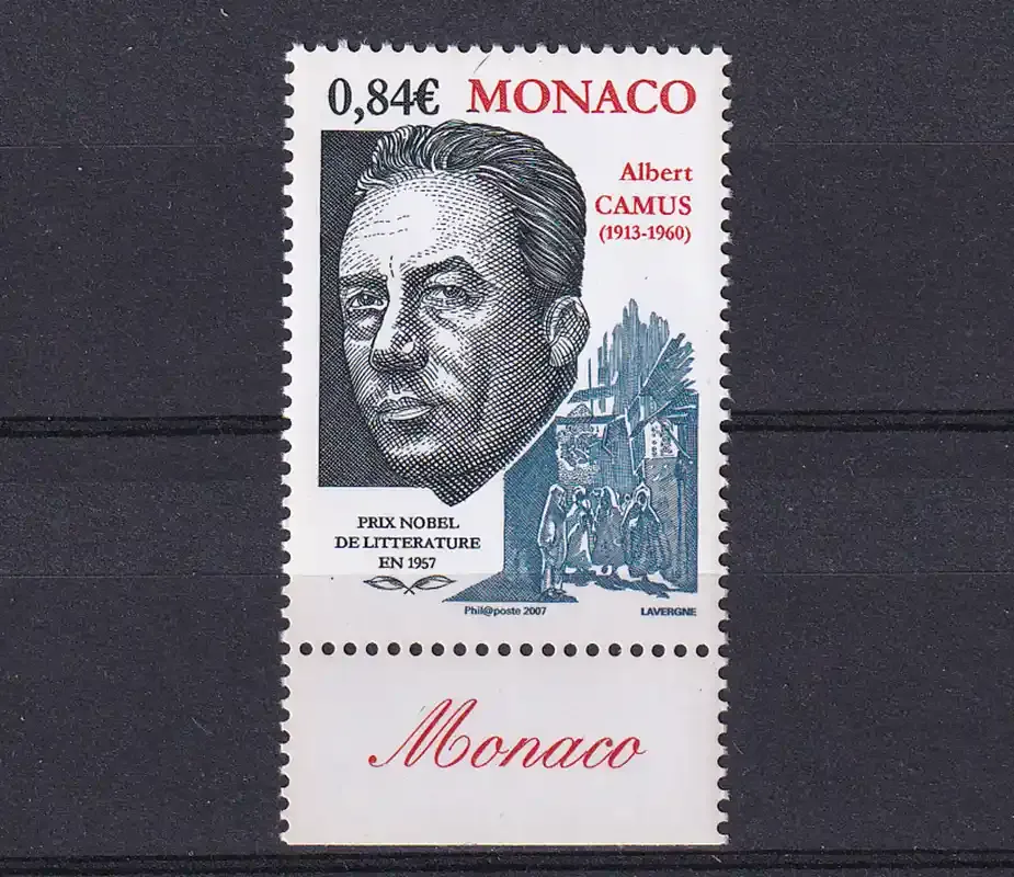 Monaco 2006 The 50th Anniv of the Awarding of the Nobel Prize to Albert Camus, 1913-1960-MNH(**) Monaco 2006 The 50th Anniv of the Awarding of the Nobel Prize to Albert Camus, 1913-1960-MNH(**)