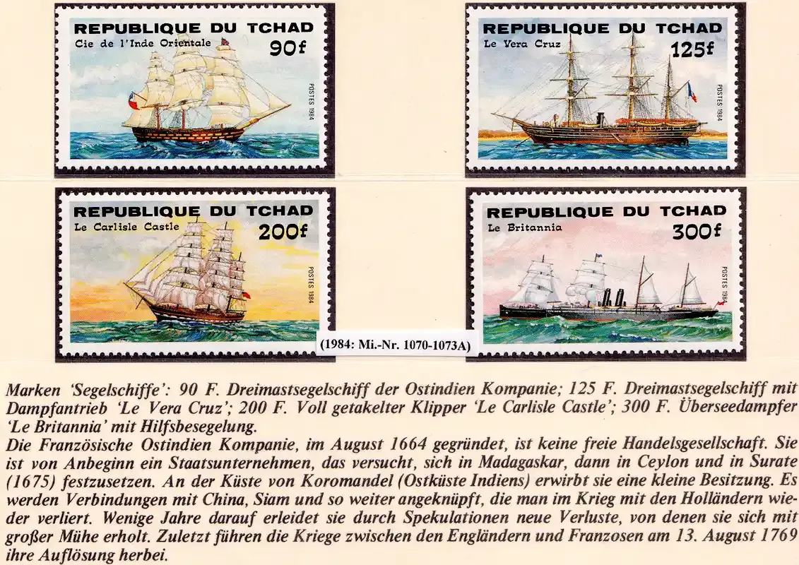 Chad 1984 Transport, Ships-MNH(**)