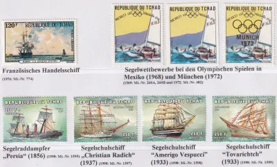 Chad 1972 Transport, Sailing Ship Sheet Ovp gold, Imp single -MNH(**)