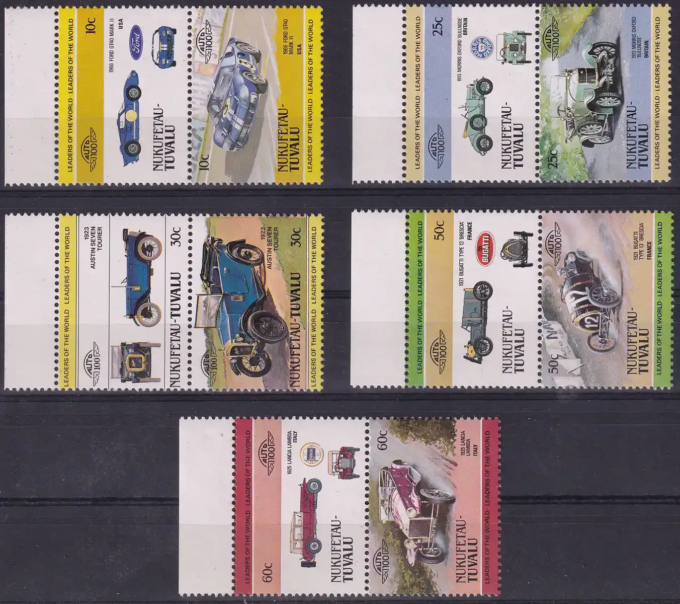 Tuvalu (Nukufetau) 1985 Automobiles. MNH(**)