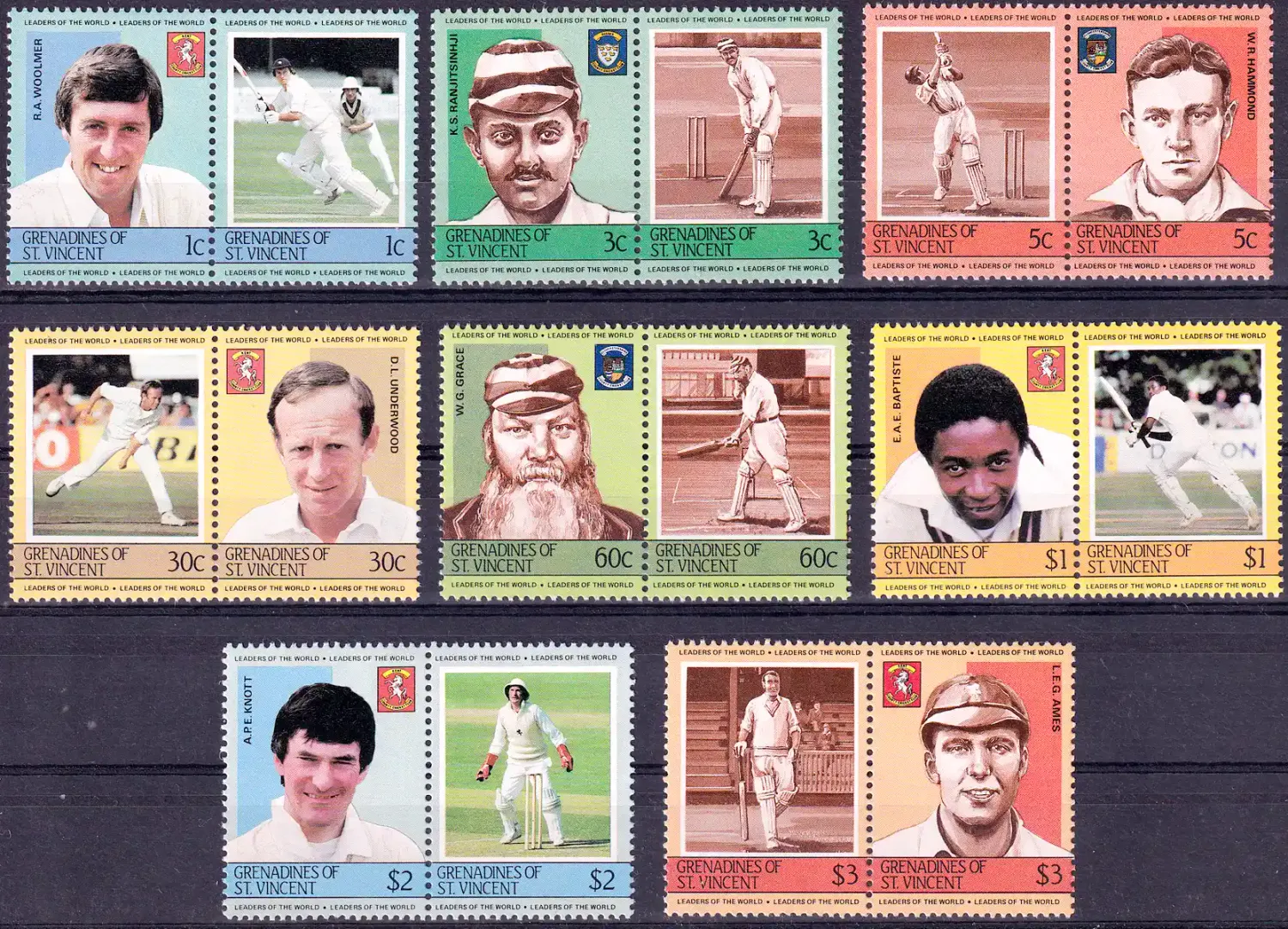 Grenadines Of St. Vincent 1984 Leaders of the World - Cricket, Sport. MNH(**)