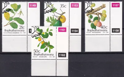 Bophuthatswana 1991 Edible Wild Fruit. CTO, NH(**) Bophuthatswana 1991 Edible Wild Fruit. CTO, NH(**)