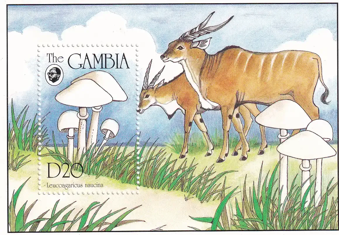 The Gambia 1994 Mushrooms, Mammals. (SS). MNH(**)