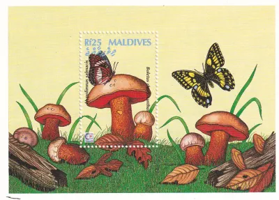 Maldives 1995 Stamp Exhibition "Singapore '95" - Singapore - Butterflies and Fungi. (SS) #1. MNH(**) Maldives 1995 Stamp Exhibition "Singapore '95" - Singapore - Butterflies and Fungi. (SS) #1. MNH(**)