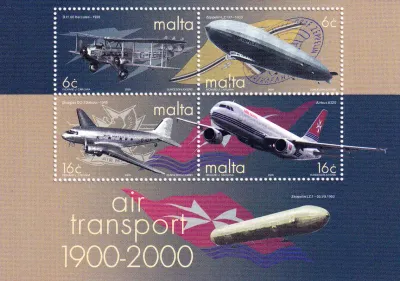 Malta 2000 The 100th Anniv of Air Transport, Aviation. MNH(**)