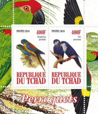 Chad 2010 Parrots, Birds. MNH(**) Chad 2010 Parrots, Birds. MNH(**)