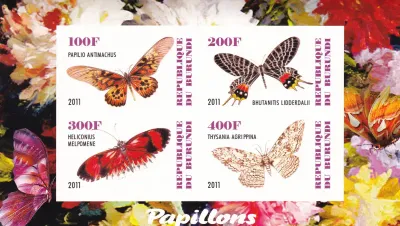 Burundi 2011 Butterflies, Imperf MNH (**)